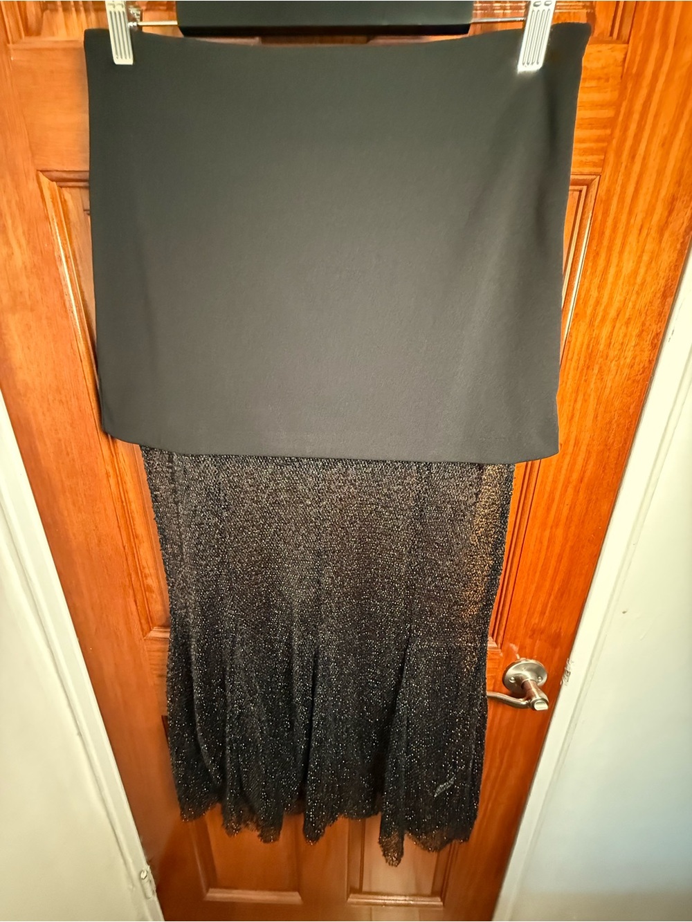 CeCe Black Glitter Maxi Skirt